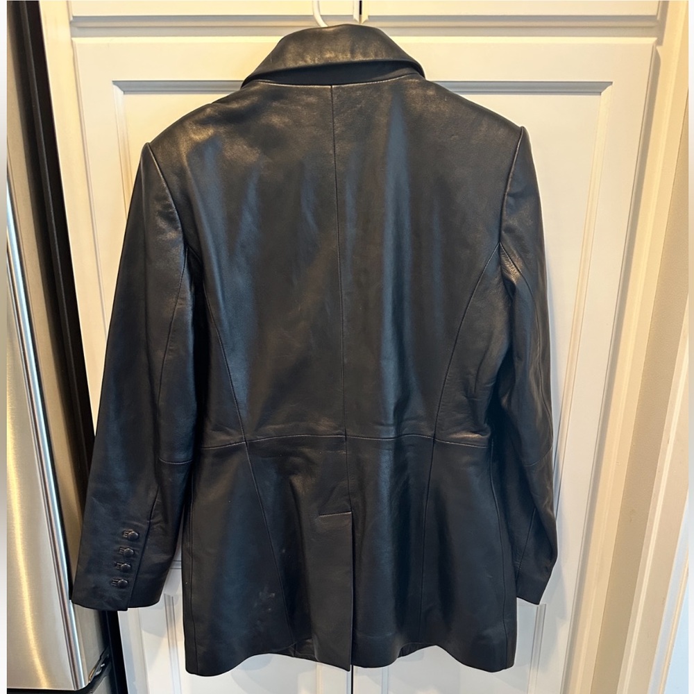 NWOT Walter Baker Black 100% Lamb Leather Blazer Size XL - Picture 10 of 16